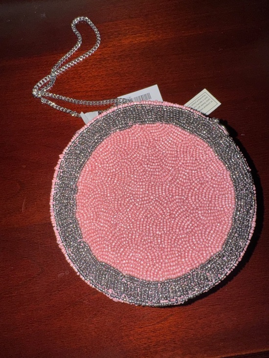 Maryland Crab Round Pink Beaded Crossbody Bag - Picture 3 of 4